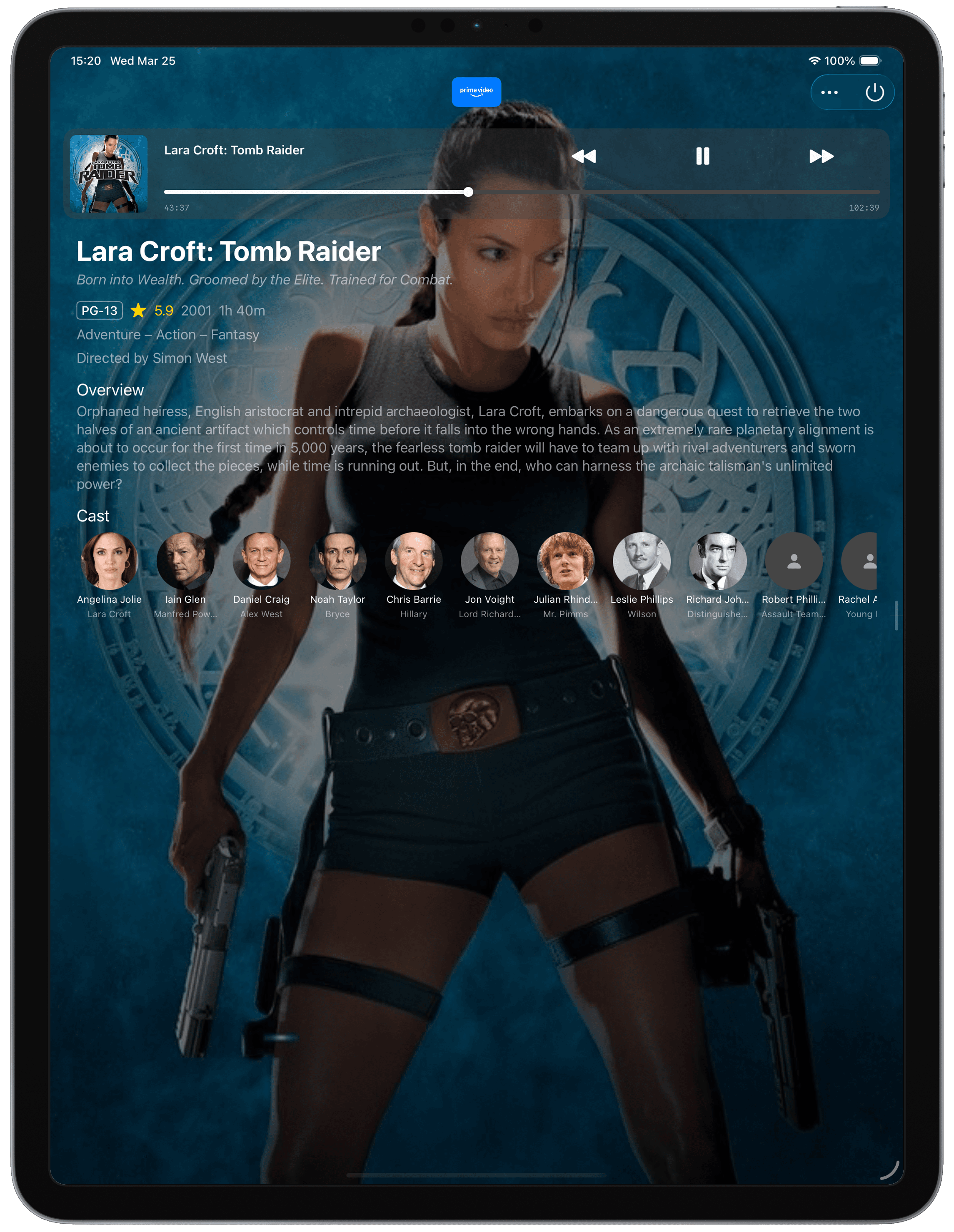 Dettaglio in riproduzione su iPad